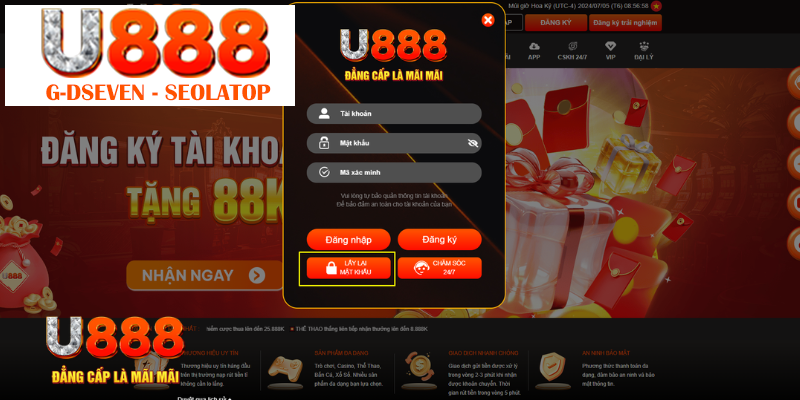 Lấy lại mật khẩu U888 là gì?